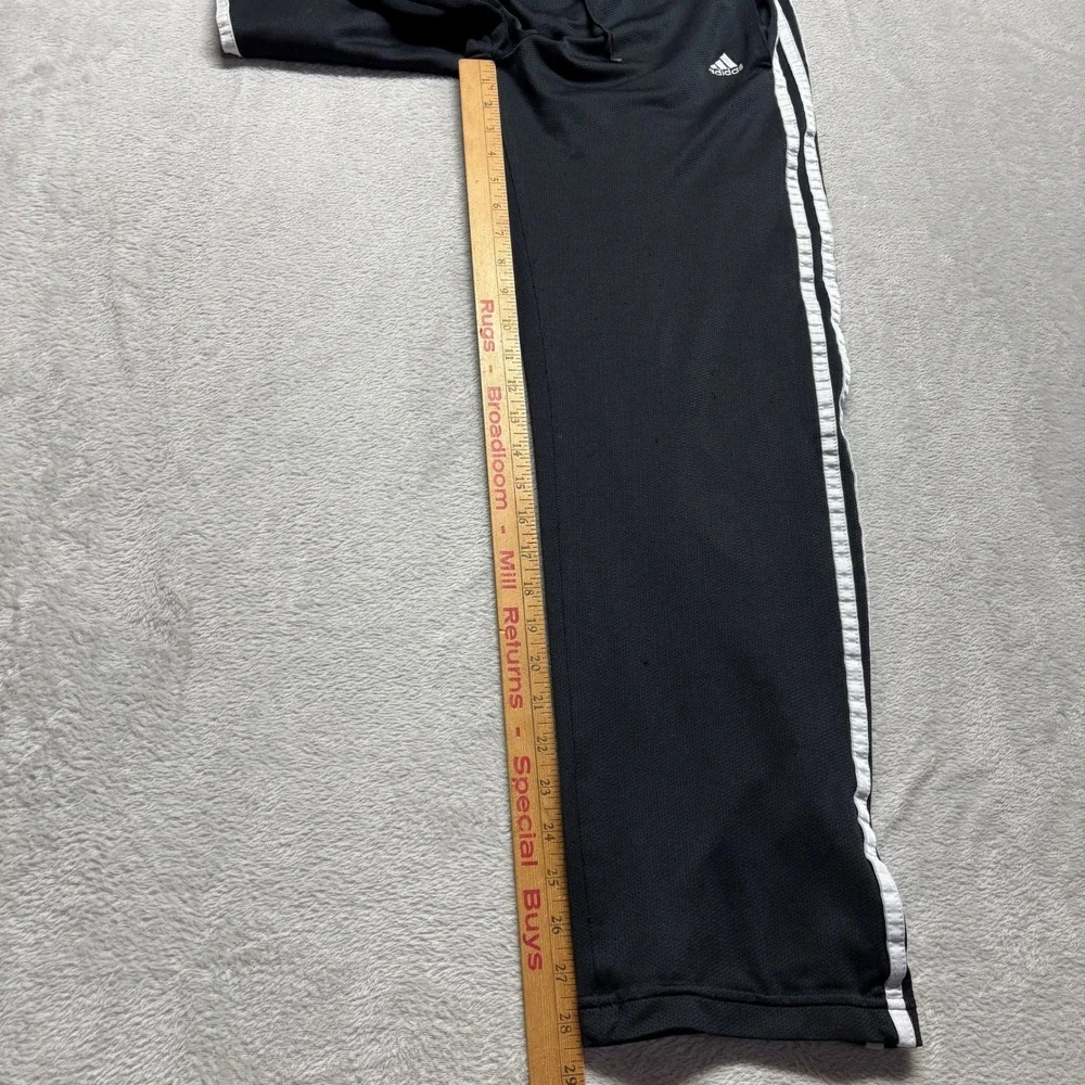 VTG Adidas 3-Stripe Track Pants Mens M Black White Mesh Lined A02001 Y2K Pockets
